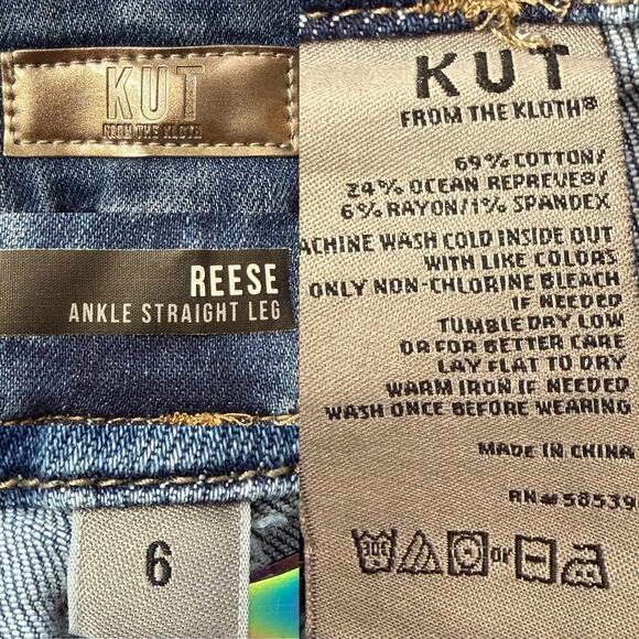 Kut from the Kloth Reese Ankle Straight Leg Jeans size 6 Utility Pocket - Picture 8 of 9
